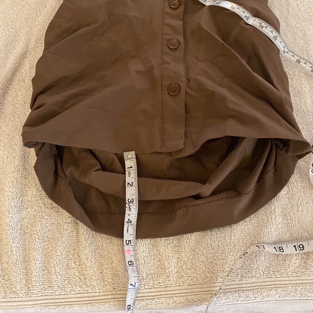 Zara gorgeous stretchy mini button down dress w/ rouching. flattering! Worn once - Picture 11 of 16